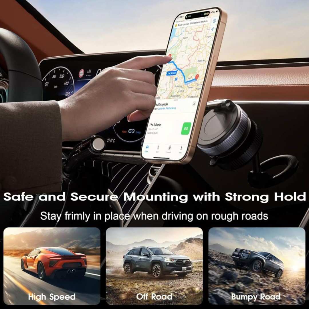 Ezvian MagLock Pro Magnetic Mobile Holder – Strong Grip Car & Desk Phone Mount